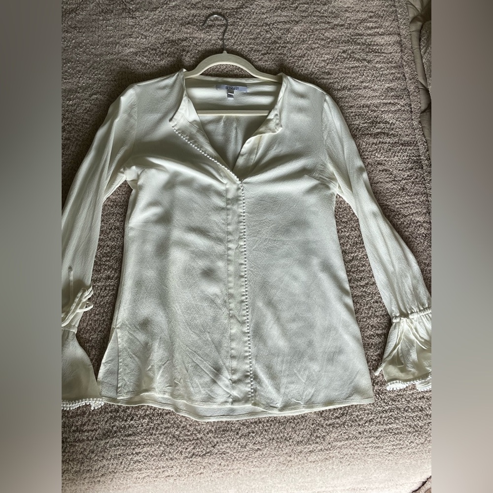 Derek Lam 10 Crosby 	Silk-blend crepe blouse in XS